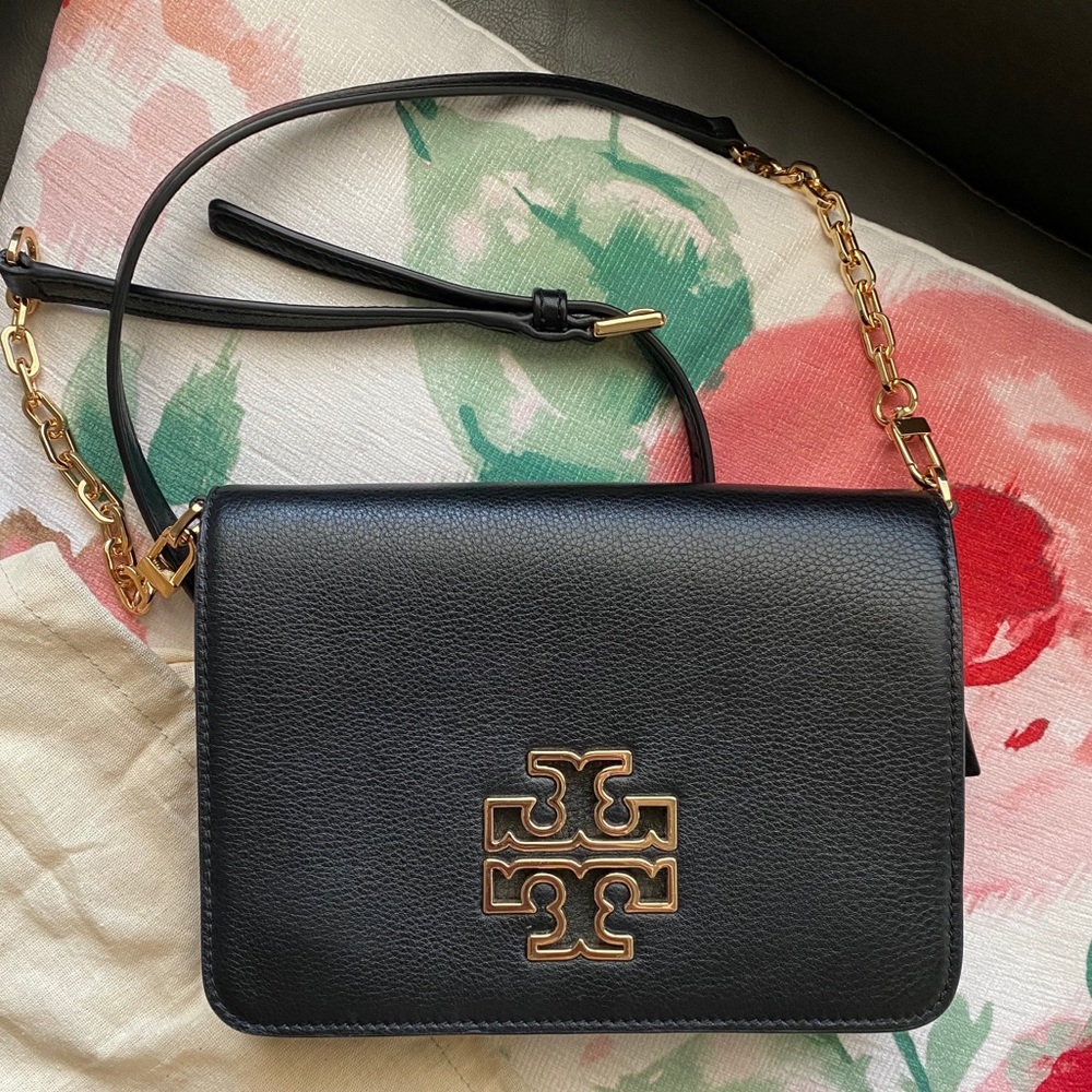 Like-New Tory Burch Black Britten Crossbody/Clutch